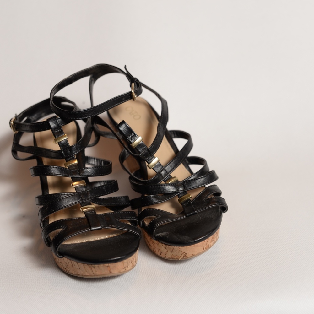 EUC Cato Strappy Wedge size 8